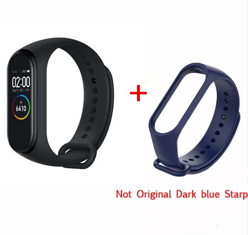 add darkblue strap Xiaomi Mi Band 4 новейший музыкальный Смарт Miband 4 браслет пульсометр фитнес 135 мАч цветной экран Bluetooth 5,0 - Цвет: add darkblue strap