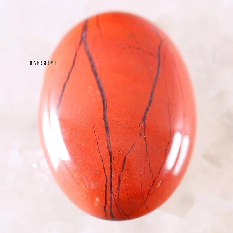 Red Jasper 1 шт. 22x30 мм Овальный Кабошон из натурального камня для изготовления ожерелья, браслетов, сережек для женщин и мужчин, с кристаллами лаписа, родонита - Цвет: Red Jasper