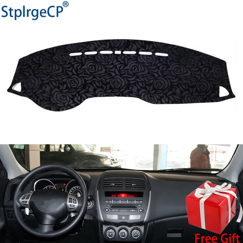 

Rose Pattern Non-slip Car Dashboard Cover Dash Mat Pad DashMat ANti-UV Car Sticker for Mitsubishi ASX 2013 2014-2019 Car Styling