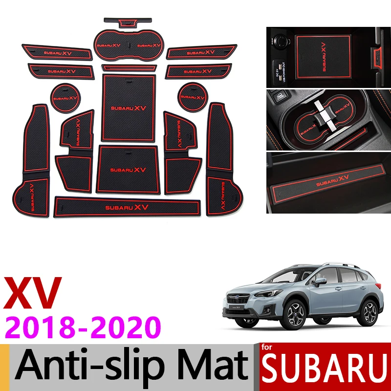 Anti-Slip Gate Slot Mat Rubber Cup Mats for Subaru XV 2018 2019 2020 Crosstrek WRX STI Non-Silp Accessories Stickers Car Styling