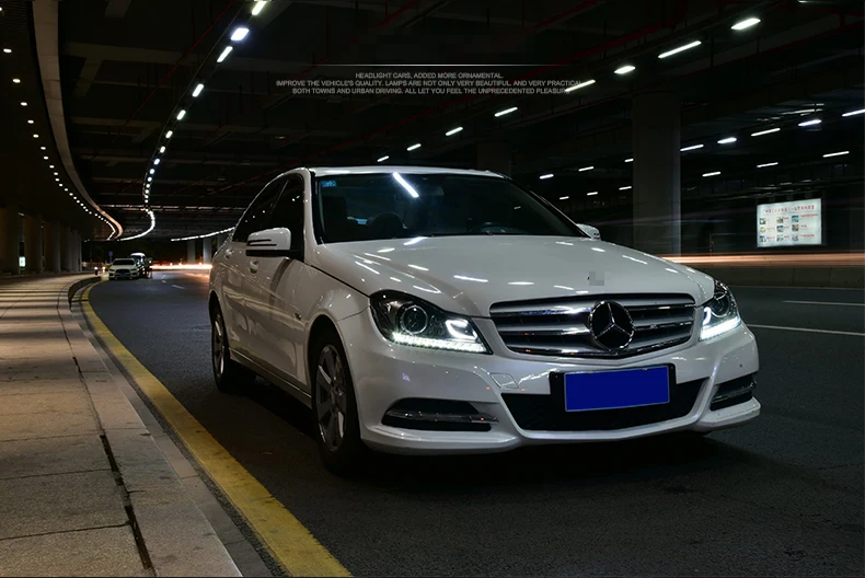 Автомобильный Стильный чехол для Mercedes-Benz W204 C200 светодиодный налобный фонарь 2011 2012 2013 год светодиодный налобный фонарь ксеноновая лампа