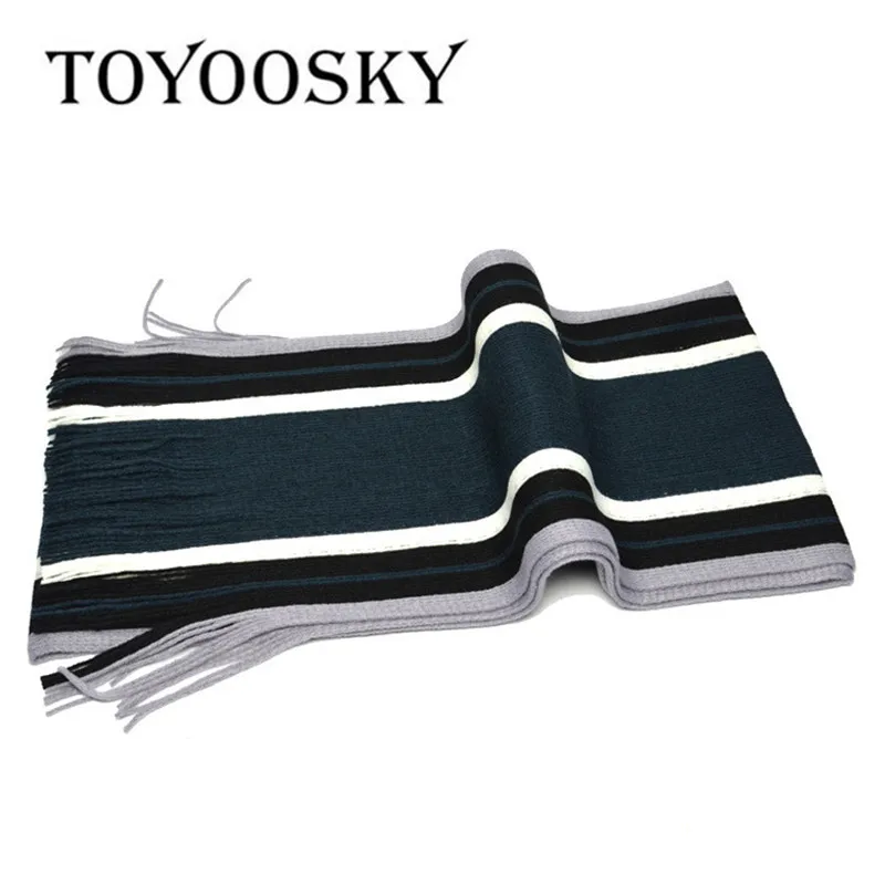 2017 toyoosky Новая мода Для мужчин шарф Зимний теплый акрил Мода Полосатый с длинным