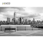 Laeacco, городские здания, река, квадратные перила, скамейка, живописная фотография, Фотофон для фотостудии