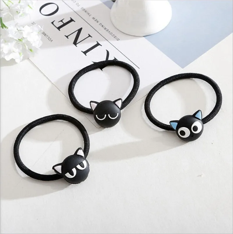 elastic hair bands Милые кошачьи уши для женщин эластичные резинки для волос кольцо женские аксессуары для волос для детей волос завязки, украшения повязка на голову резинка для волос - Цвет: elastic hair bands