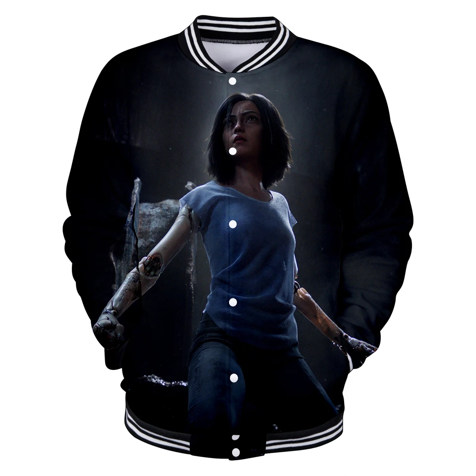 

LUCKYFRIDAYF Alita Battle Angel 3d Baseball Jacket Fashion Men Women Hoodie Sweatshirt Casual Long Sleeve 3D Hoodies Jackets Top