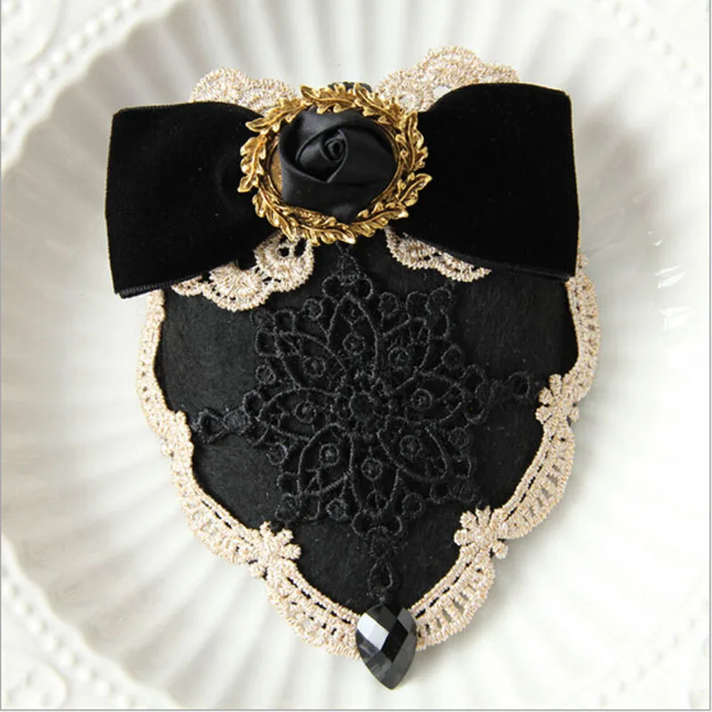 

Handmade Black Bowknot All-match Small Top Hat Vintage Lace Headwear Hairpins Female Hair Accessories