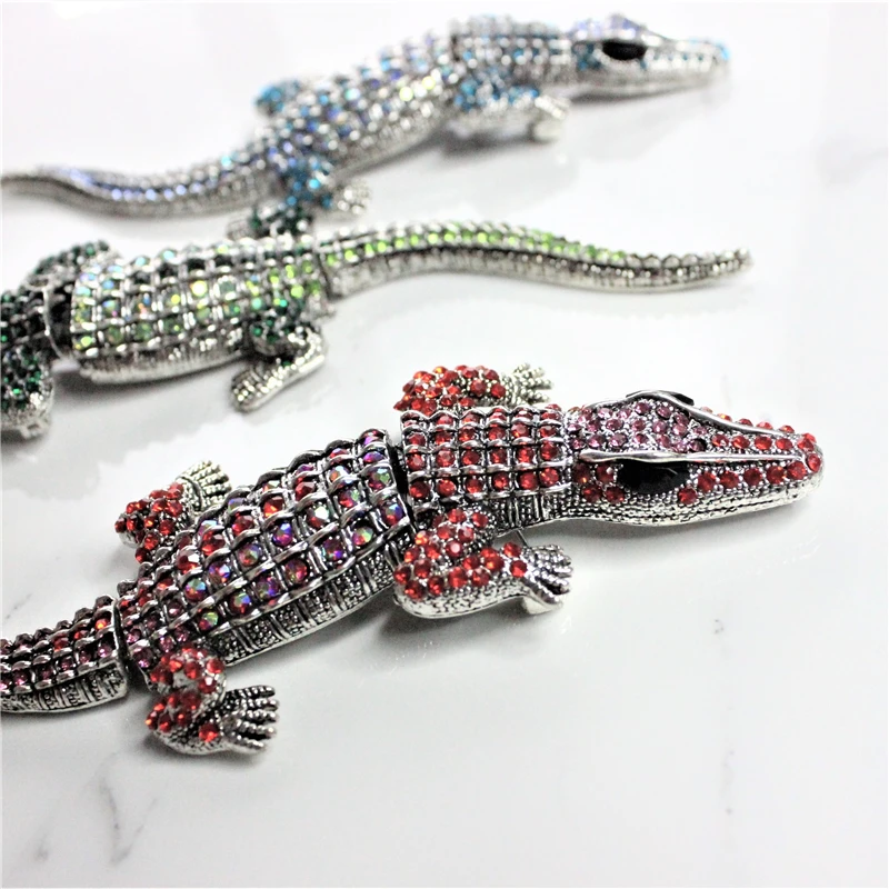 KingDeng Crocodile Brooches Punk Fashion Jewelry Big Enamel Pins Brooch Unisex Gifts for Men Red Zinc Alloy Gothic Party | Украшения и
