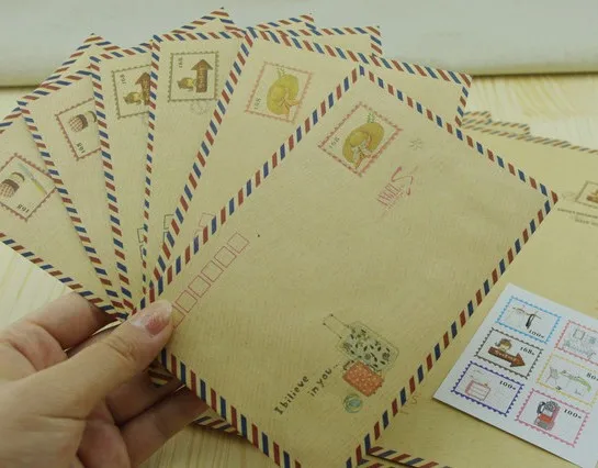 

Hot sales!42 PCS envelope + 42 PCS letter paper Novelty, lovely mini stationery gift aviation design suits the 005002008