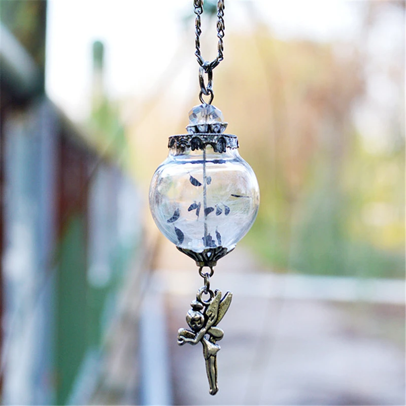 Женский кулон в виде бутылки из стекла одуванчика Модный сердца и Луны|gifts sex|jewelry