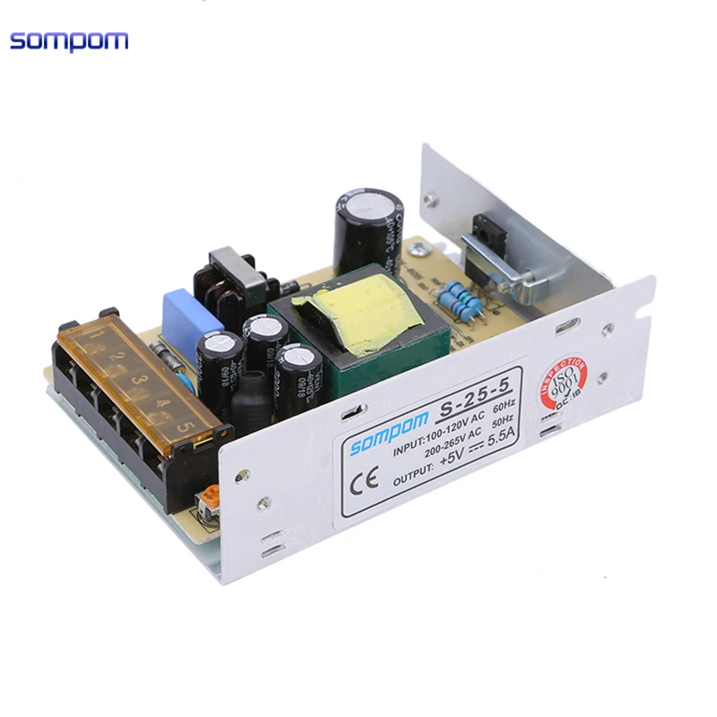 Горячая продажа Мощность одиночный выход 5V 5.5A 25W импульсный источник питания с ROHS