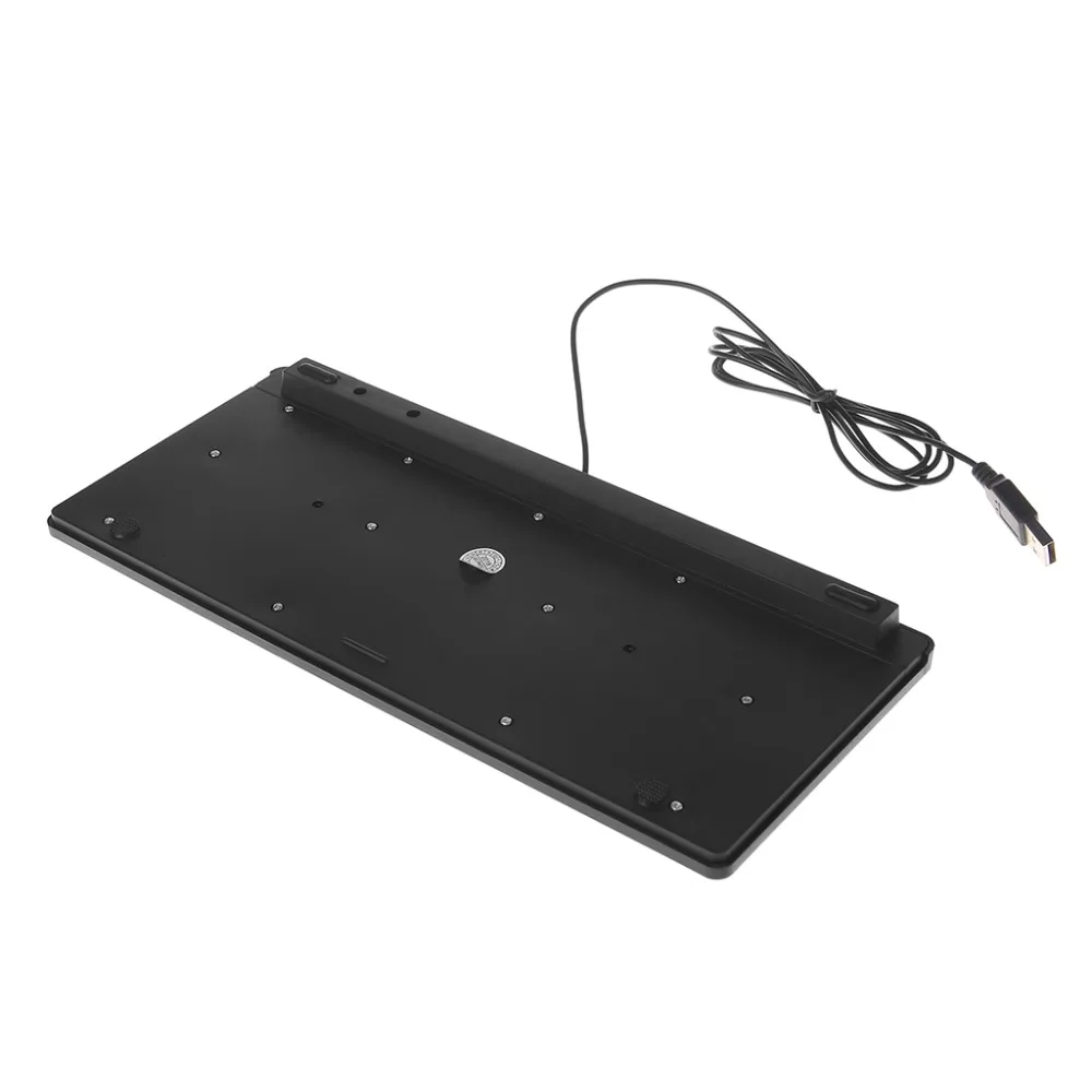 Ультратонкая Тихая мультимедийная USB Проводная мини клавиатура с 104 клавишами