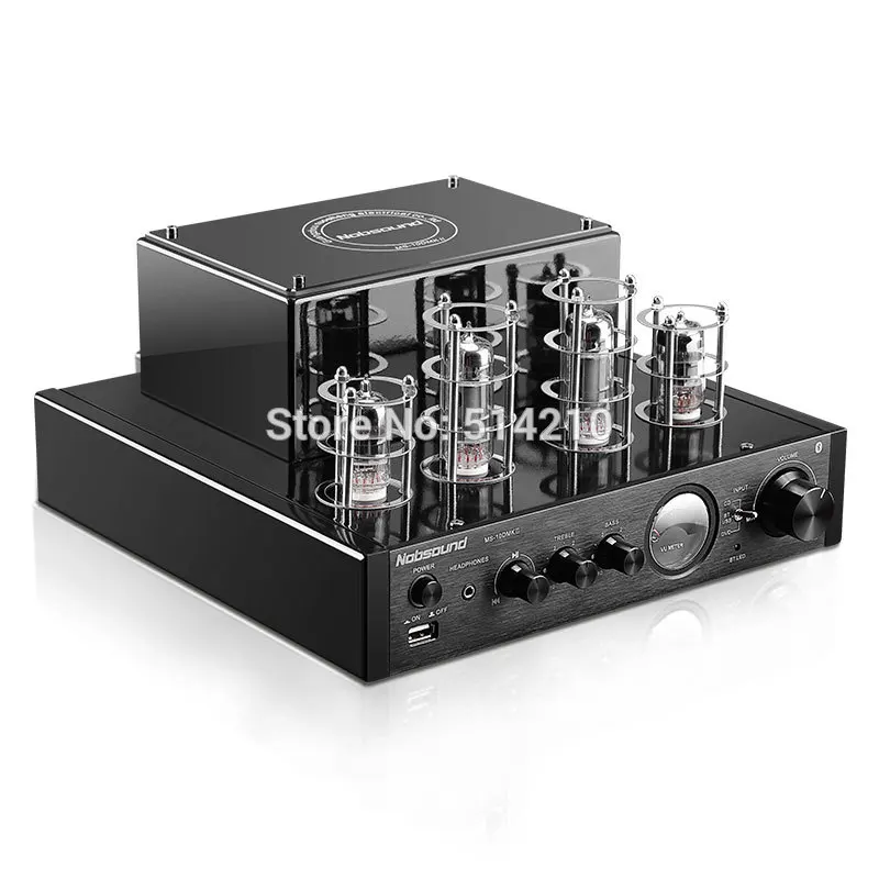 Новый черный Nobsound MS-10D MKII Hifi 2,0 ламповый усилитель USB Bluetooth аудио amp 25 Вт * 2 Лидер продаж