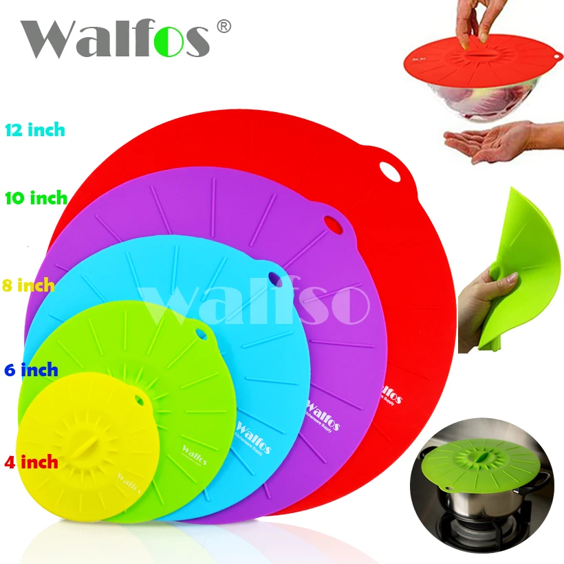 WALFOS универсальная Силиконовая Вакуумная крышка 5 шт. сковорода кастрюли