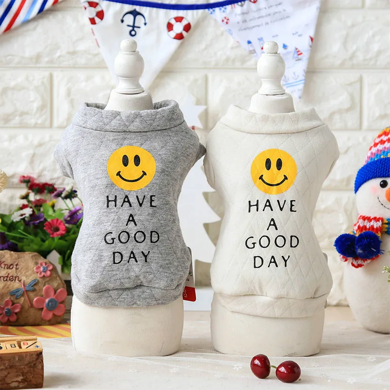 Милые улыбающееся лицо Собака Щенок рубашка с капюшоном зимние теплые собака