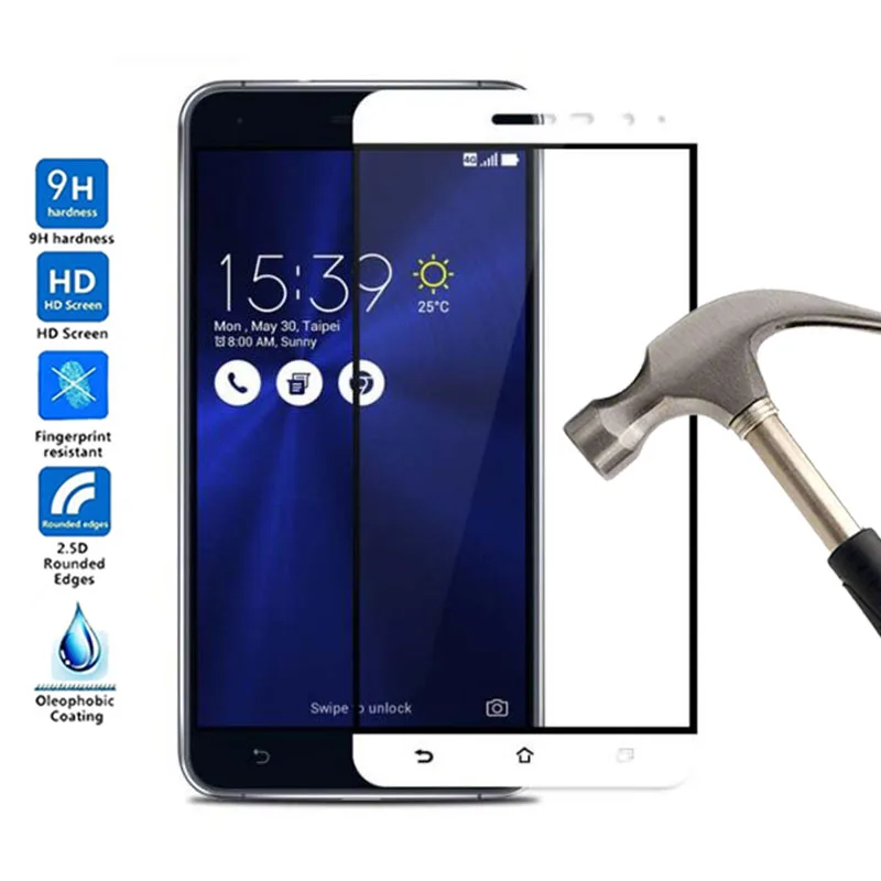 Закаленное стекло с полным покрытием для Asus ZenFone 3 Lite ZE520KL Z017D Z017DA Z017DB защита экрана