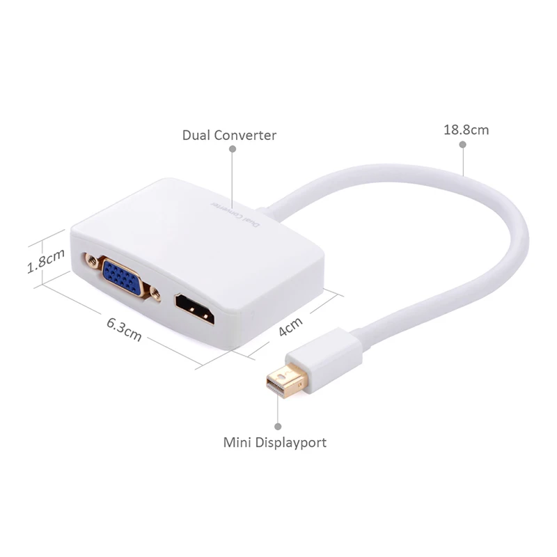 Ugreen 2 в 1 Thunderbolt2 Mini DP к HDMI совместимый VGA кабель адаптер конвертер для MacBook|mini displayport