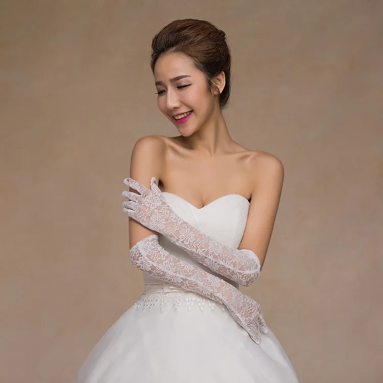 Красные кружевные перчатки до колена длинные для свадьбы женские белые