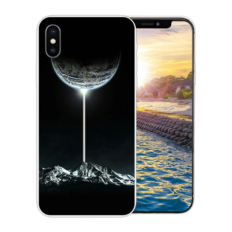 for iPhone X 10 Phone Cases Clear Soft Silicone Apple 6 6s 7 8 Plus Matte TPU Space World Pattern 5S 5C SE Coque |