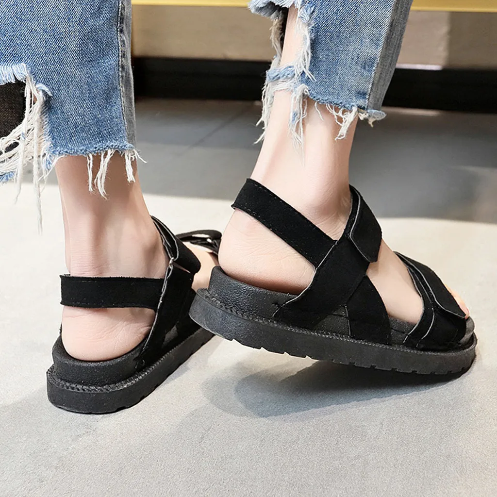 Женские пляжные сандалии YOUYEDIAN летние с открытым носком на плоской подошве