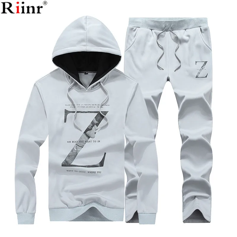Riinr 2017 Новое поступление модные мужские наборы спортивной одежды весенние и
