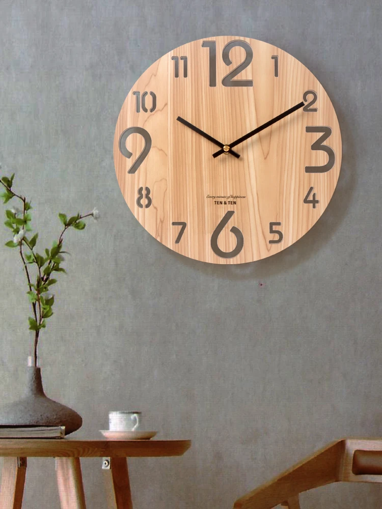 

Wooden Wall Charts Simple Modern Clock Fashion Nordic Wooden Wall Clock Living Room Home Creative Mute Wood Grain Wall Clocks