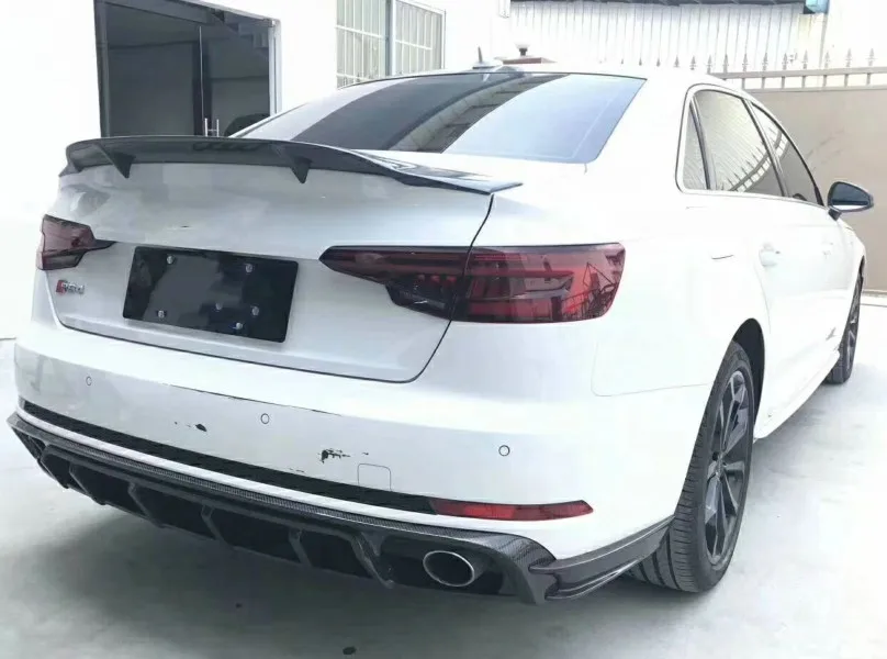 

For NEW Audi A4 B9 Spoiler R style Carbon Fiber Material Tail Wing Primer Color Rear Spoiler 2017 2018 2019