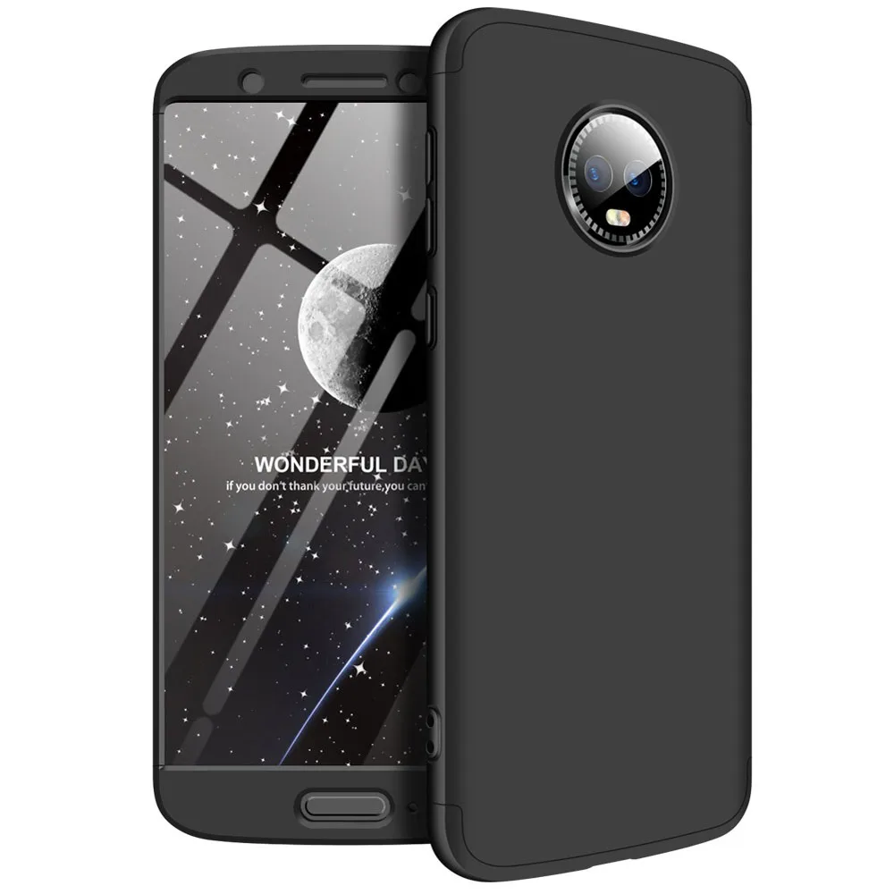 3в1 защитный чехол для Motorola Moto G6 + Противоударная задняя крышка из закаленного