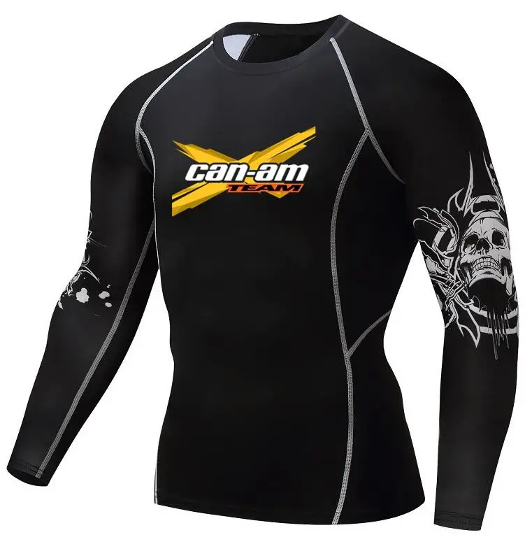 BRP Can-am Мужская футболка Stampe Compressione для бодибилдинга Maniche Lunghe MMA Crossfit Esercizio Allena