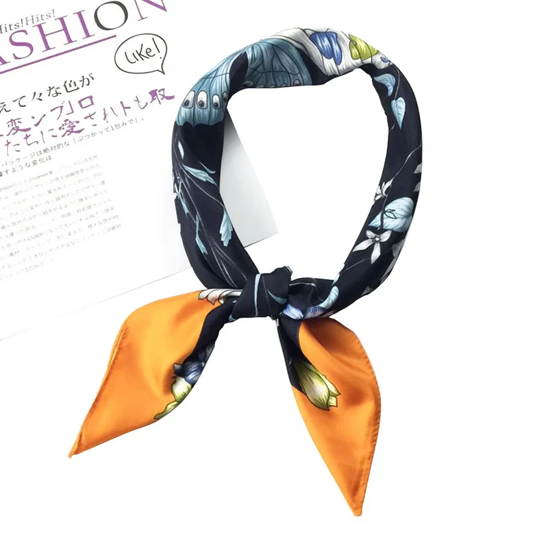

Yishine 70x70CM 3 Colors Women Polyester Silk Scarf Sexy Flower Butterfly Prints Summer Satin Long Wraps Rhombic Scarves Shawl