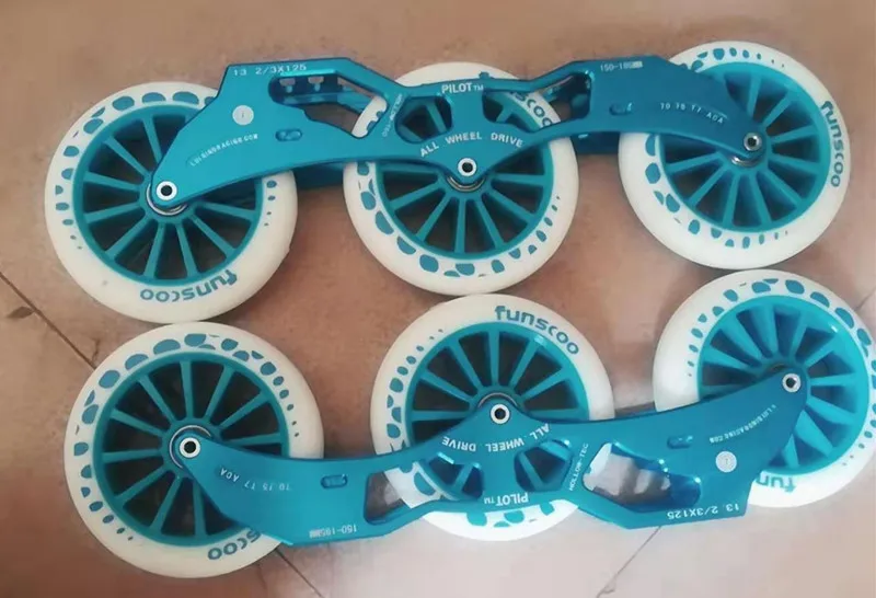 model 3 125 мм 3 колеса встроенные скоростные коньки база 3*125 мм Marathon Racing Skating 7000 сплав CNC Рама PU колеса ILQ-9 ABEC9 165 мм 195 мм - Цвет: model 3