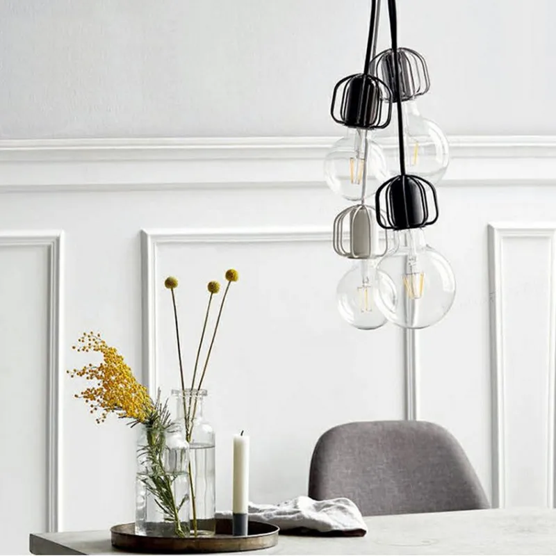 

Современный подвесной светильник для ресторана, лаконичные одиночные лампы Эдисона, подвесные светильники для столовой, учебы, светодиодные лампы, бесплатная доставка