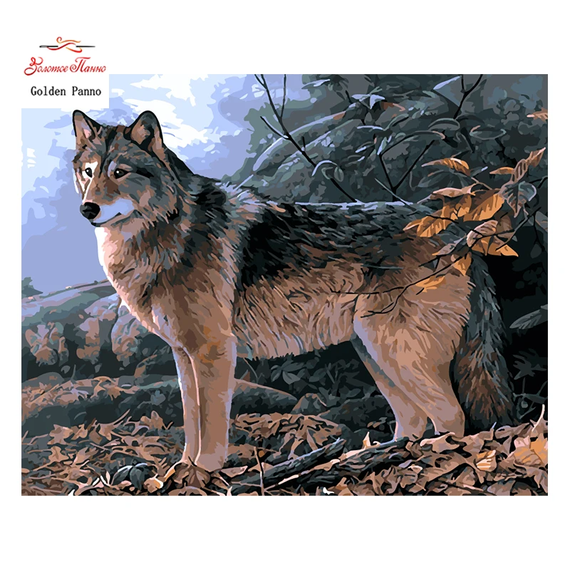 

Golden Panno,Needlework,DIY DMC Cross stitch,Sets For Embroidery kit 14ct unprinted wolf cross-Stitching,christmas gifts 930