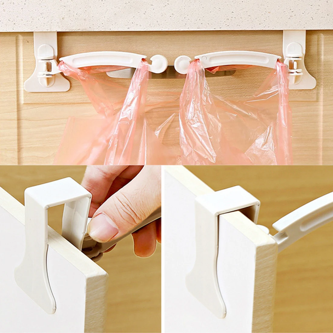 New Underslung Firm 2 шт. кухонные шкафы крючки для сумок мусорный мешок мусора Вешалка