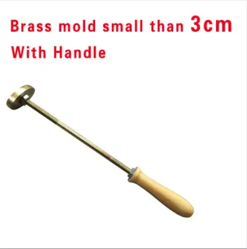 3cm mold with handle Тиснение фирменной ручкой сжигание латунь Пресс-штамп на еда печенье на десерт, дерево тиснение железная сжигание ручка, индивидуальный дизайн - Цвет: 3cm mold with handle