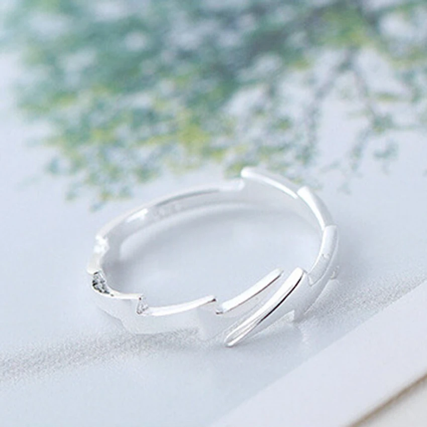 

QIMING 2019 New Design fashion Lightning Rings For Women Men Jewelry Simple Gifts For Girls Best Friend Ring Bague