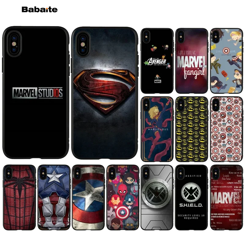 Babaite Marvel Новое поступление черный чехол для мобильного телефона Apple iPhone 8 7 6 6S Plus X XS