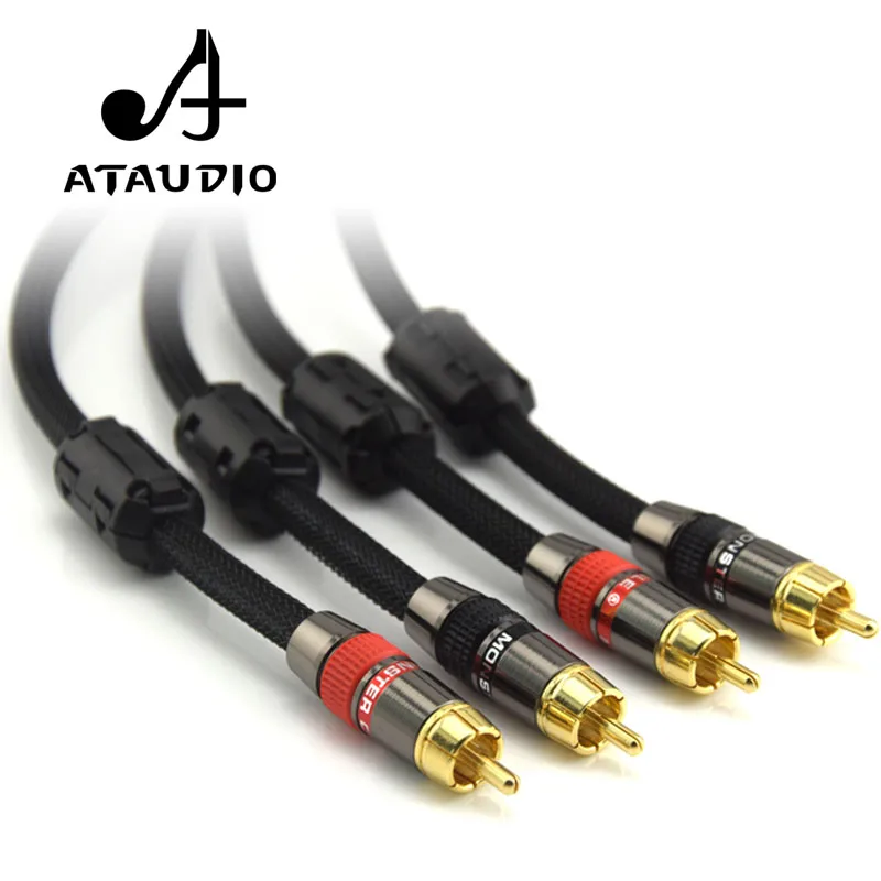 Кабель ATAUDIO Hifi rca высокой чистоты 4N бескислородные медные аудиосигнальные линии
