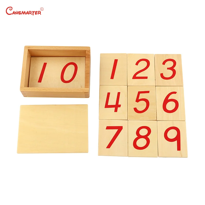 Wooden Cards Математические Игрушки наборы карт деревянные 1-10 числовой стержень обучающая игрушка Монтессори материалы с коробкой математические упражнения MA004-3 - Цвет: Wooden Cards