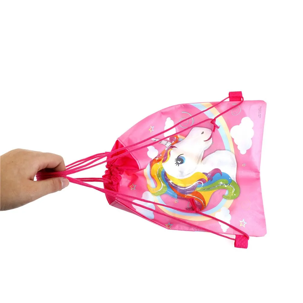 3Styles Fashion Cartoon Theme Unicorn String Bags Kids Back 35.5*28cm Drawstring Bag | Багаж и сумки