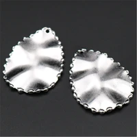 4pcs silver color 27 beads trim alloy leaves charm necklaces earrings diy jewelry fashion pendants a645