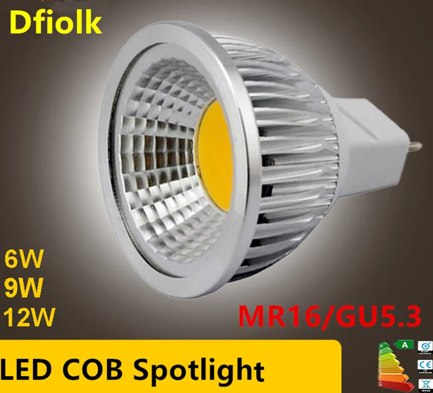 Светодиодная лампа высокой мощности MR16 GU5.3 COB 6 Вт 9 12 с регулируемой яркостью 10 шт.