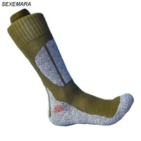 quality coolmax hiking socks bottom thick knee high long socks army green wear resistant and deodorization socks 39 44