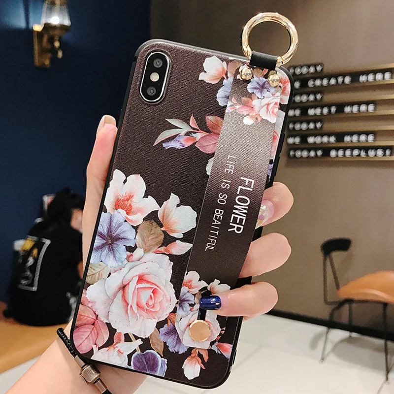 Style 7 Чехол-держатель для телефона для samsung Galaxy Note 10, 8, 9, S8, S9, S10 plus, S10e, мягкий силиконовый ремешок на запястье, поддерживающий чехол, задняя крышка - Цвет: Style 7
