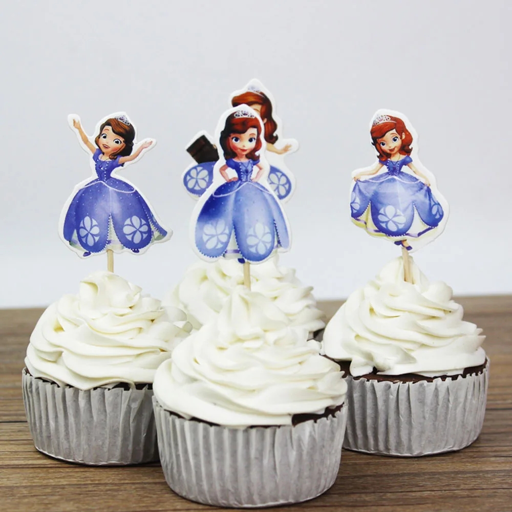 72 шт. красивая принцесса София Жасмин Золушка фея тема кекс топперы выбрать