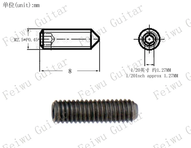 8mm Black X 12 Pcs 12 шт./упак. тремоло косоурные регулировать высоту шестигранные винты с шестигранной головкой для Электрогитары бас-M2.5*6 мм-10 мм - Цвет: 8mm Black X 12 Pcs