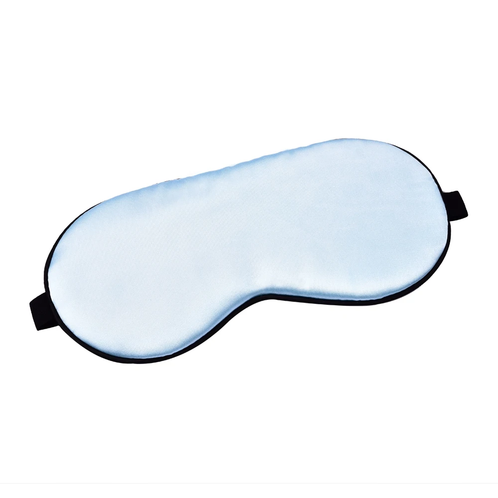 Light Blue Fulljion чистая маска для глаз на основе шелка покрытие двухстороннее сна Отдых патч для глаз мягкая портативная повязка для глаз Путешествия повязка для глаз 7 цветов - Цвет: Light Blue