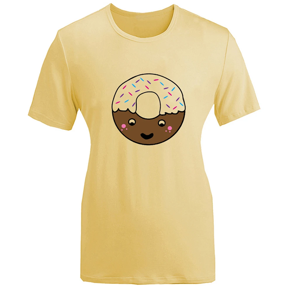 Милая женская футболка с принтом Don't Worry Donut Be Happy Deer King and Queen хлопковая