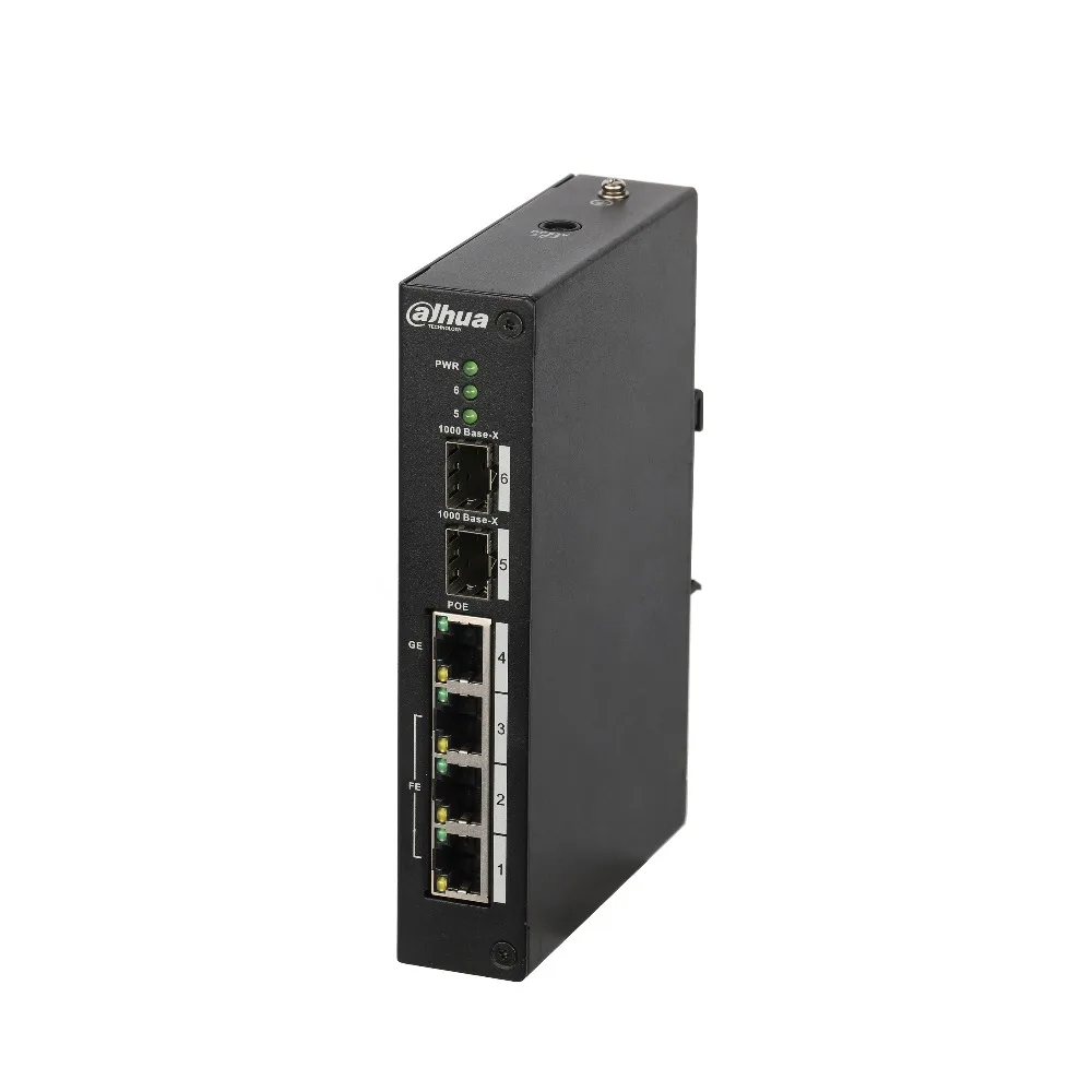 Dahua 4 порта PoE коммутатор PFS3206-4P-120 питания DC48~ 57 в промышленный широкий температурный дизайн для IP CCTV системы
