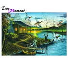 Алмазная живопись с изображением стразы, алмазная вышивка, украшение для дома, река, полная выкладка, S2F2130
