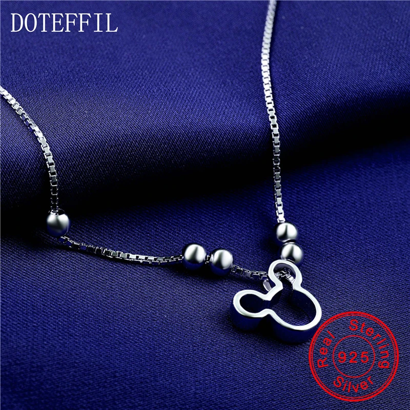 Женский браслет на ногу Микки мауз из серебра 925 пробы|anklet 925|fashion ankletwomen anklet |